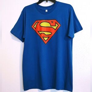ZUNI SPORTSWEAR BLUE SUPERMAN COTTON TEE SHIRT MEN'S SIZE M